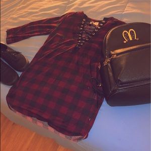 Plaid Tie Shirt